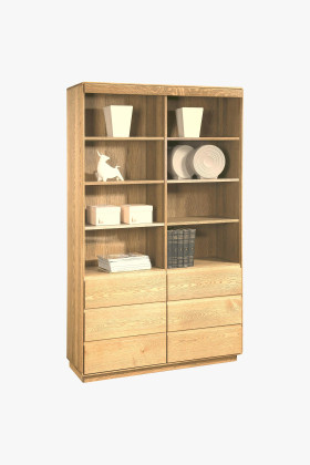 Eichenregal Helsinki 13 natur mit Schrank und offenen